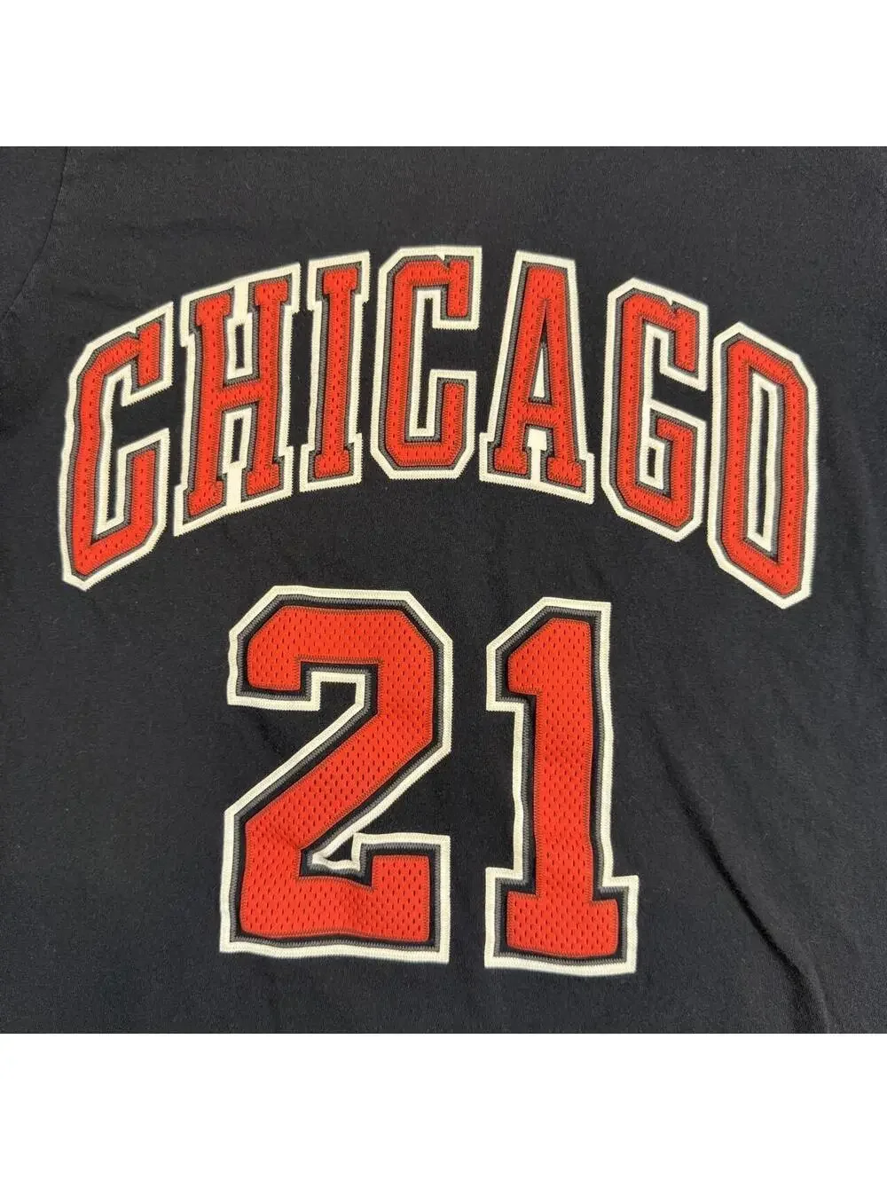 Adidas Chicago Bulls NBA Tee S Red Chicago Text Number 21